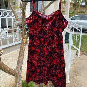 Womens Velvet Cami Dress
